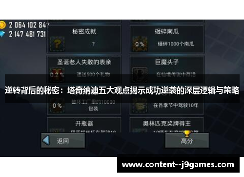 逆转背后的秘密：塔奇纳迪五大观点揭示成功逆袭的深层逻辑与策略